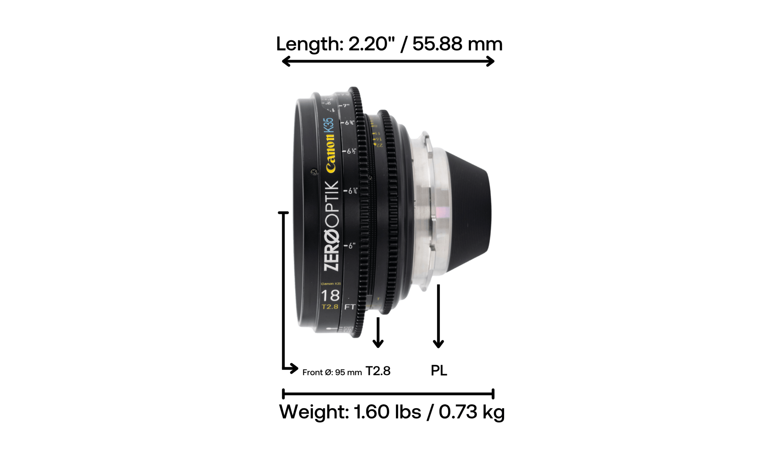 Canon K35 18mm T2.8 Zero Optik Full Frame Prime Cinema Lens