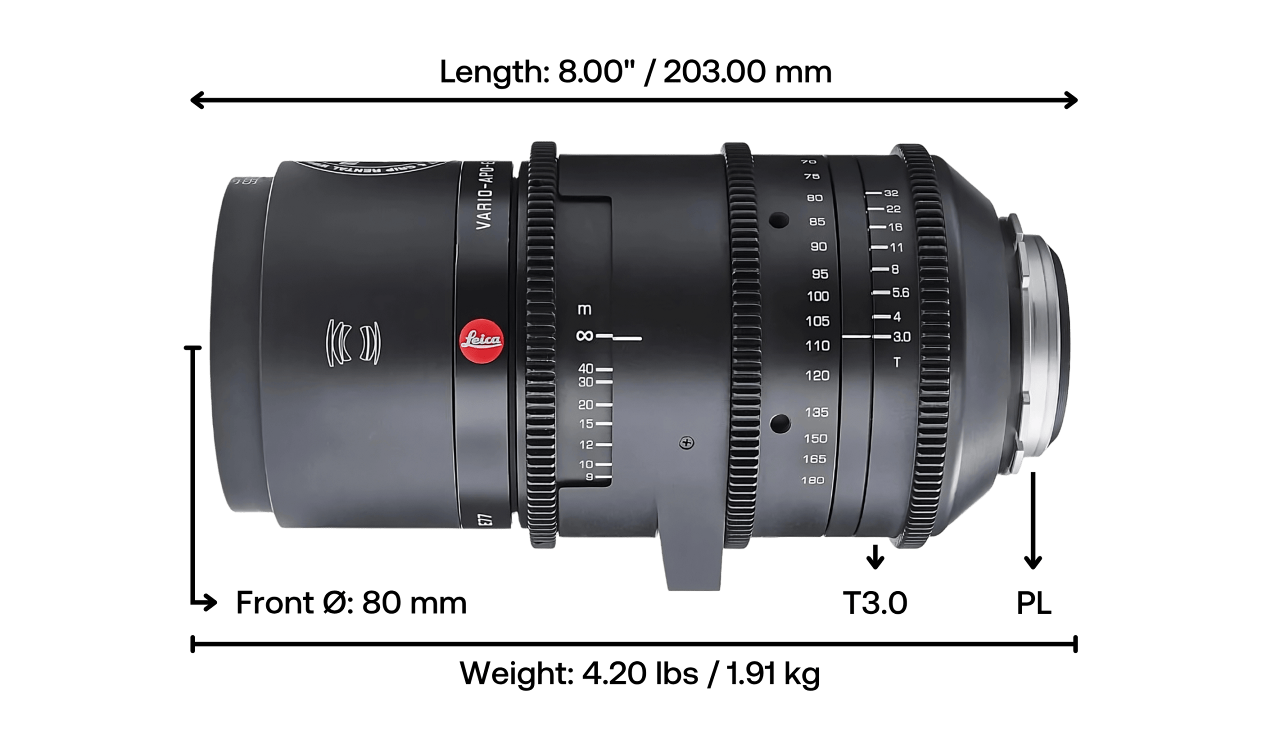 Leica R Zoom 70-180mm T3.0 Full Frame Zoom Cinema Lens